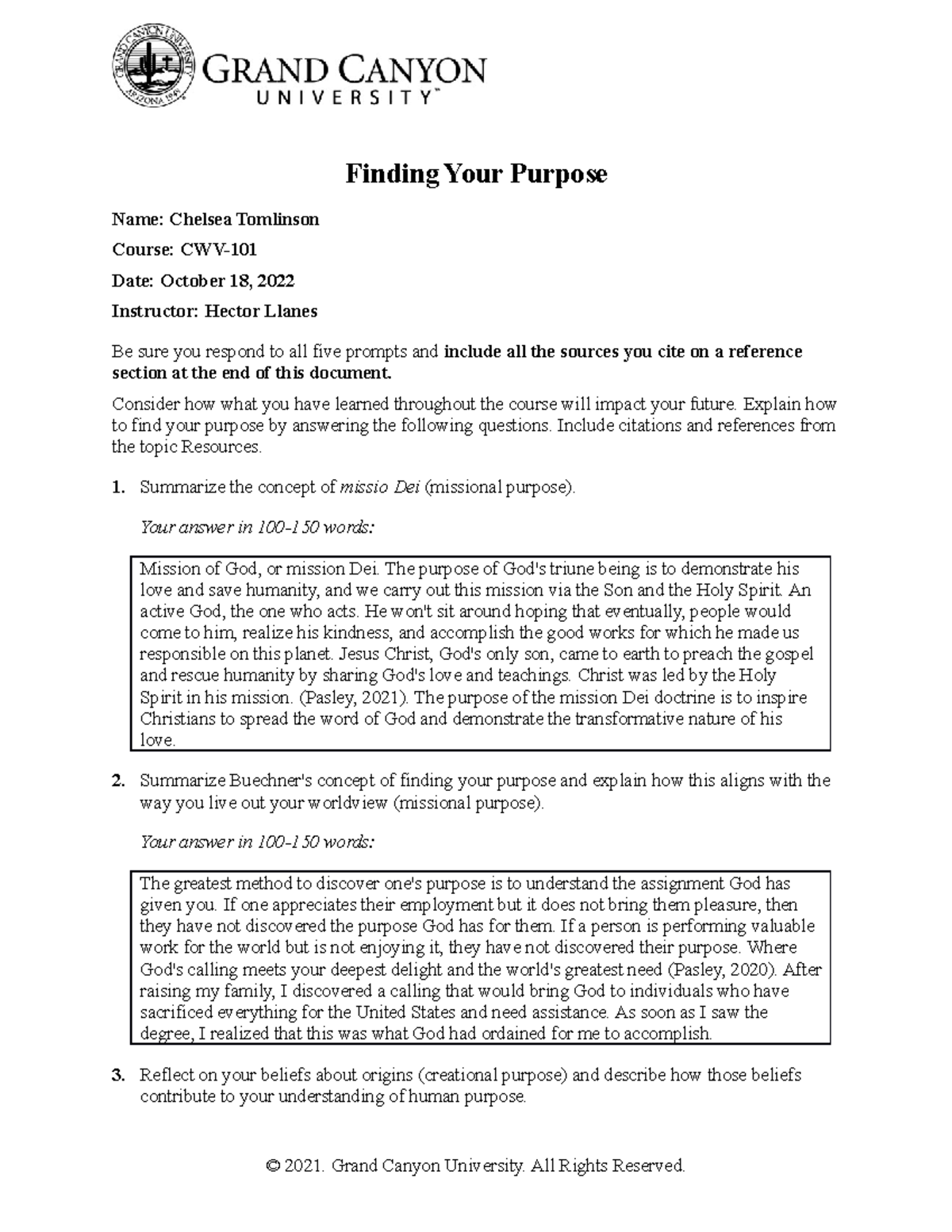 Finding Your Purpose Cwv 101 - s3azz6b