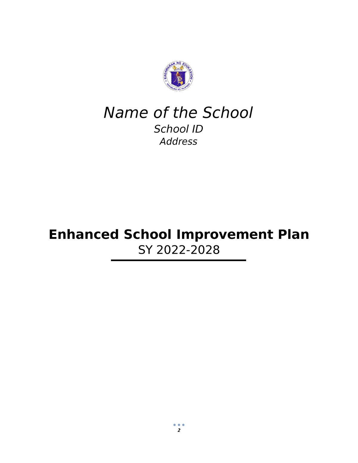 SIP-Template - Sample school improvement plan - Name of the School ...