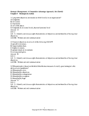 Chapter 1 - Testbank - 1 Strategic Management: A Competitive Advantage ...