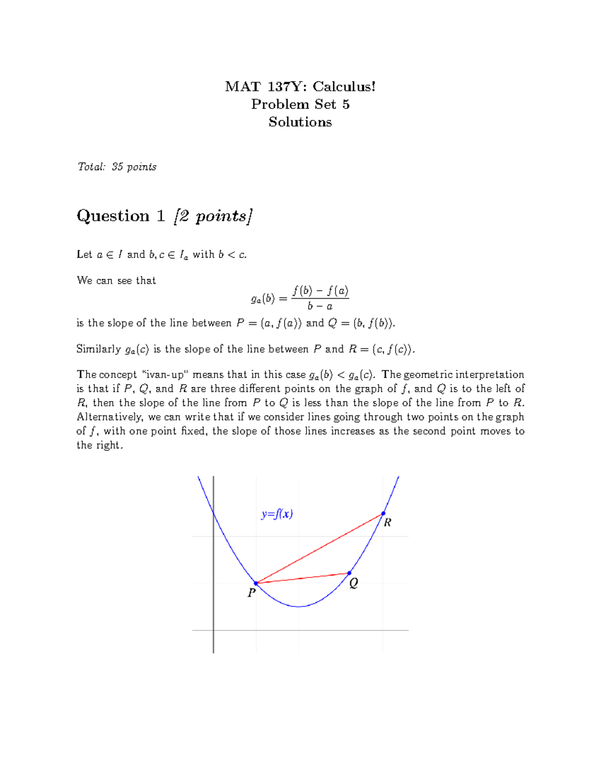 137 1718 PS5 Solutions - Problem Set 5 Solution - MAT 137Y: Calculus ...