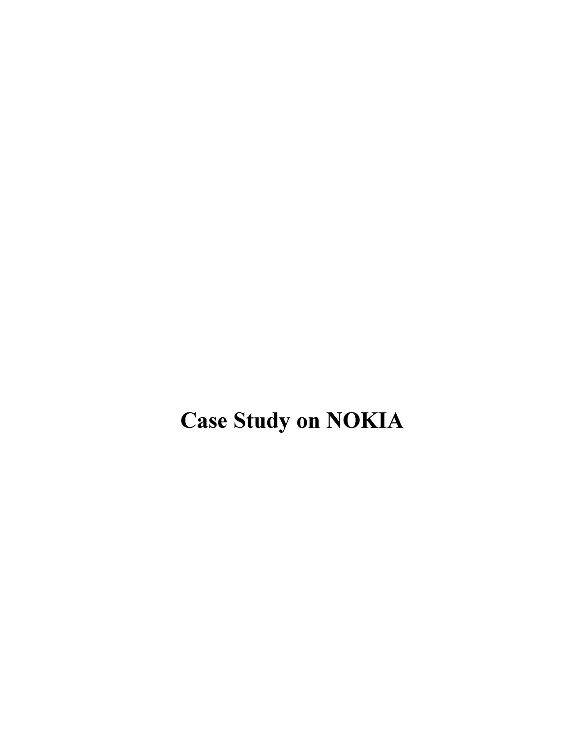 nokia case study summary