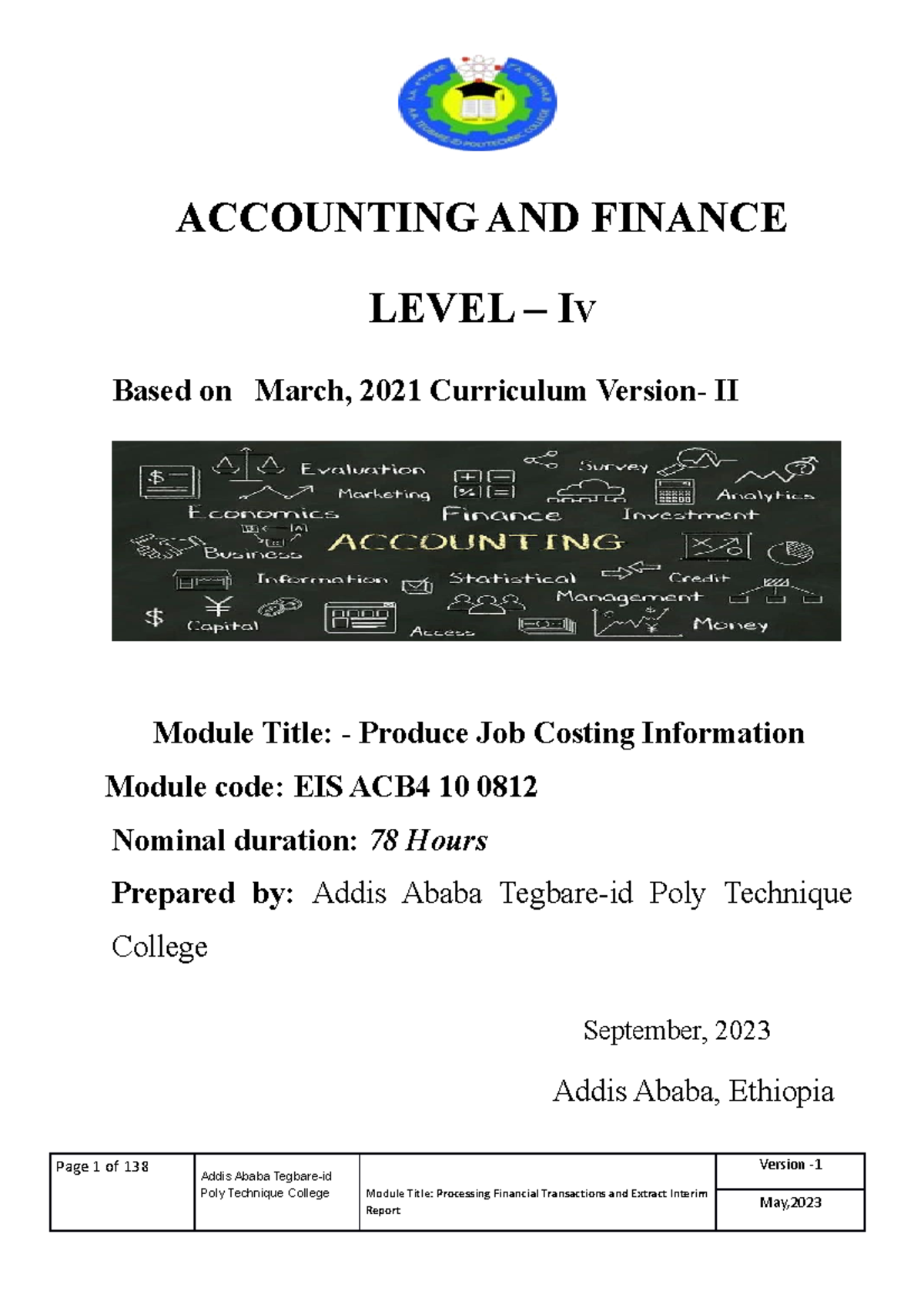 Produce Job Costing Information ACCOUNTING AND FINANCE LEVEL IV