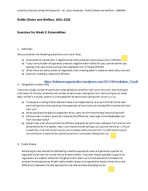 Assignment Week 3 Text - Assignment Week 3 Externalities Exercise 1 ...