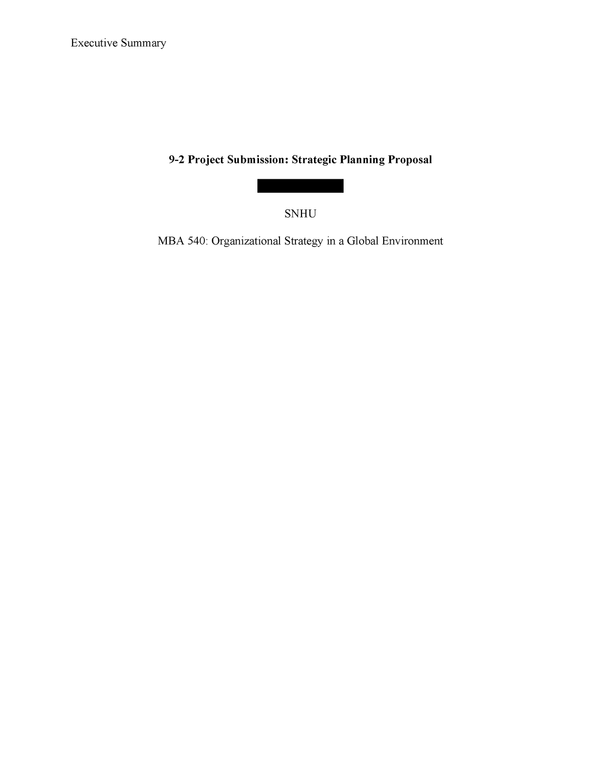 9 2 project submission strategic planning proposal assignment