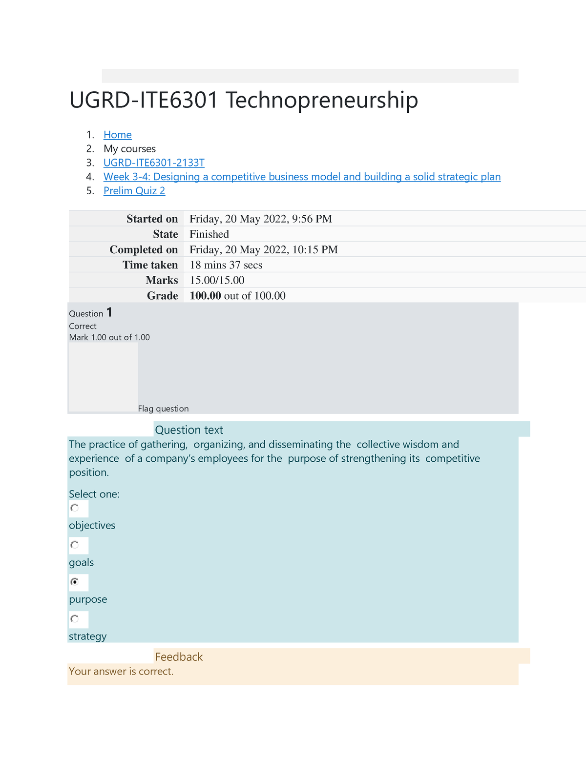 Technorship Quiz 2 - Technor - UGRD-ITE6301 Technopreneurship 1. Home 2 ...