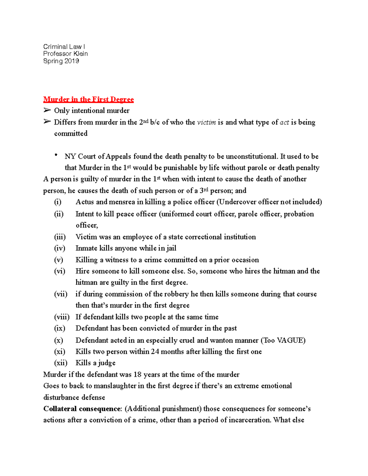 murder-in-the-first-degree-criminal-law-i-professor-klein-spring-2019