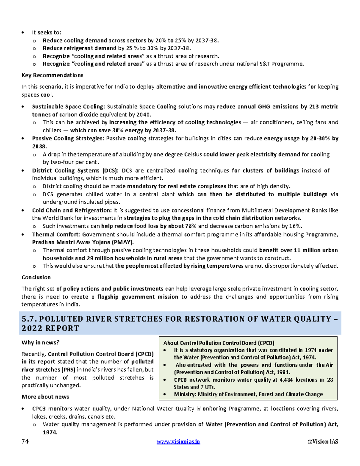 A-76-79 - Very imp for upsc - It seeks to: o Reduce cooling demand ...