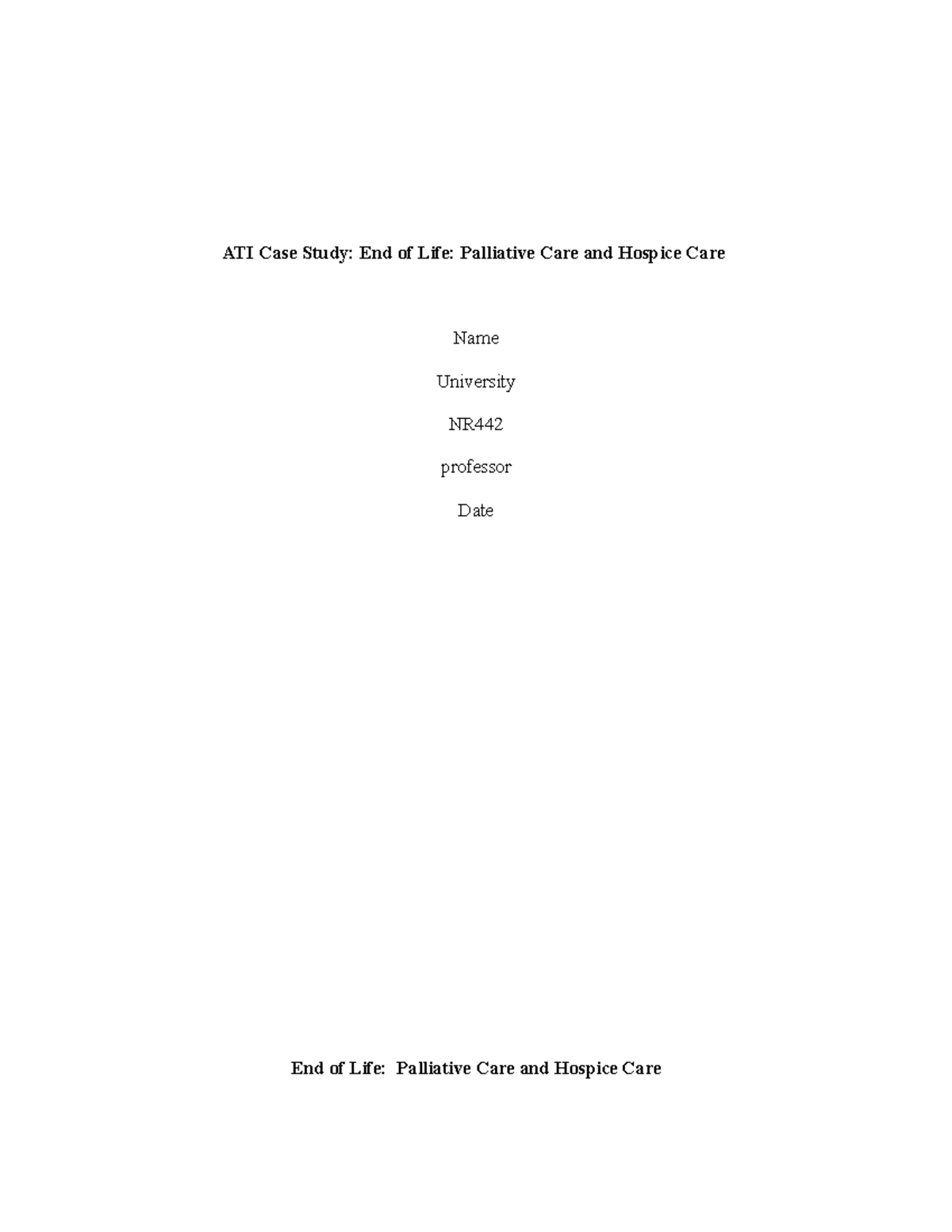 dissertations on end of life care