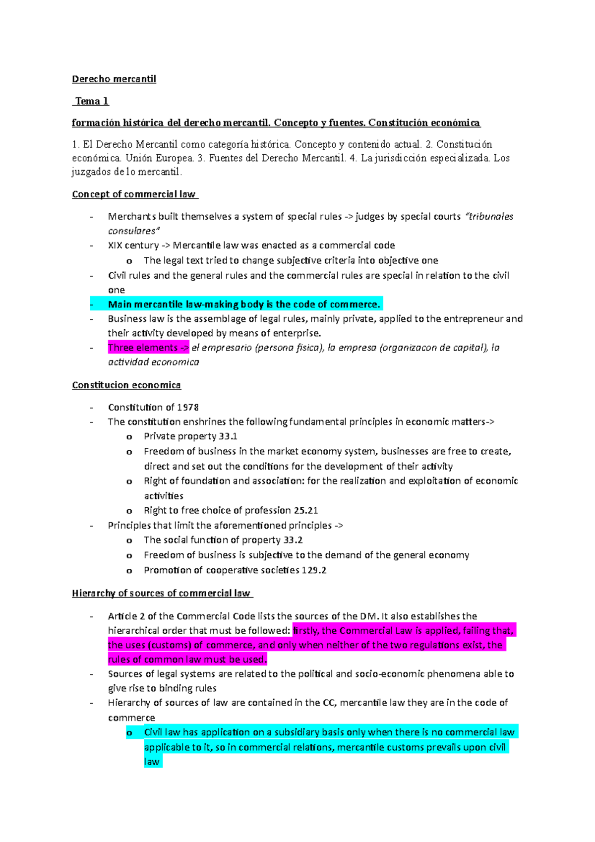 Derecho Mercantil Apuntes Examen - Derecho Mercantil Tema 1 Formación ...