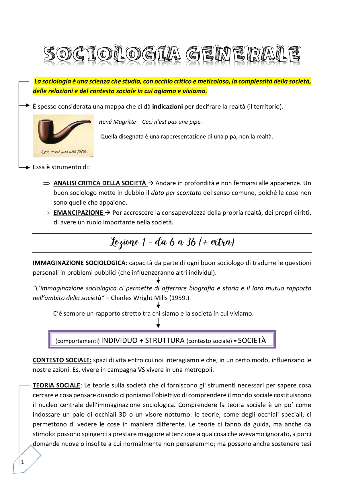 Appunti Sociologia Generale - SOCIOLOGIA GENERALE La Sociologia è Una ...