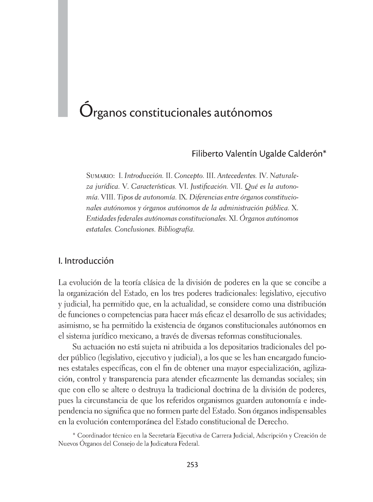 Organos Constitucionales Autonomos - 253 Filiberto Valentín Ugalde ...