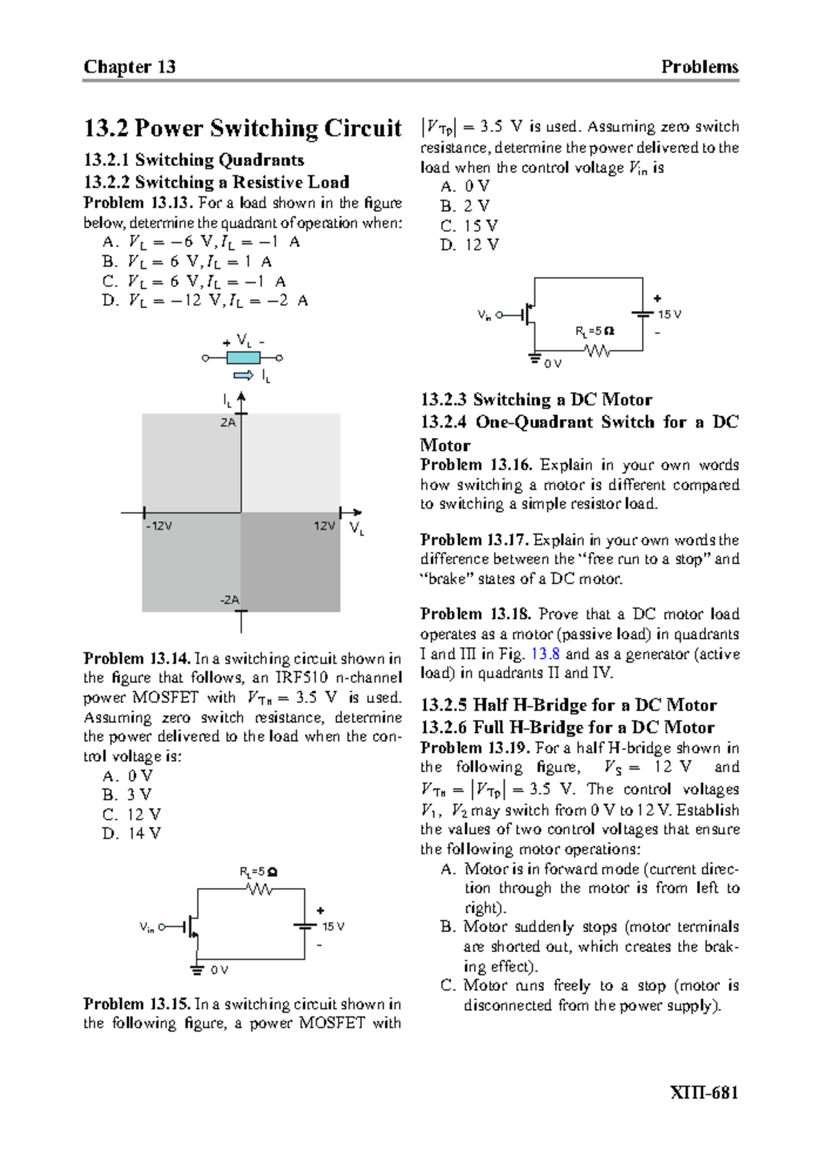 Practical Electrical Engineering232 13 Power Switching Circuit 13.2 Switching Quadrants 13.2