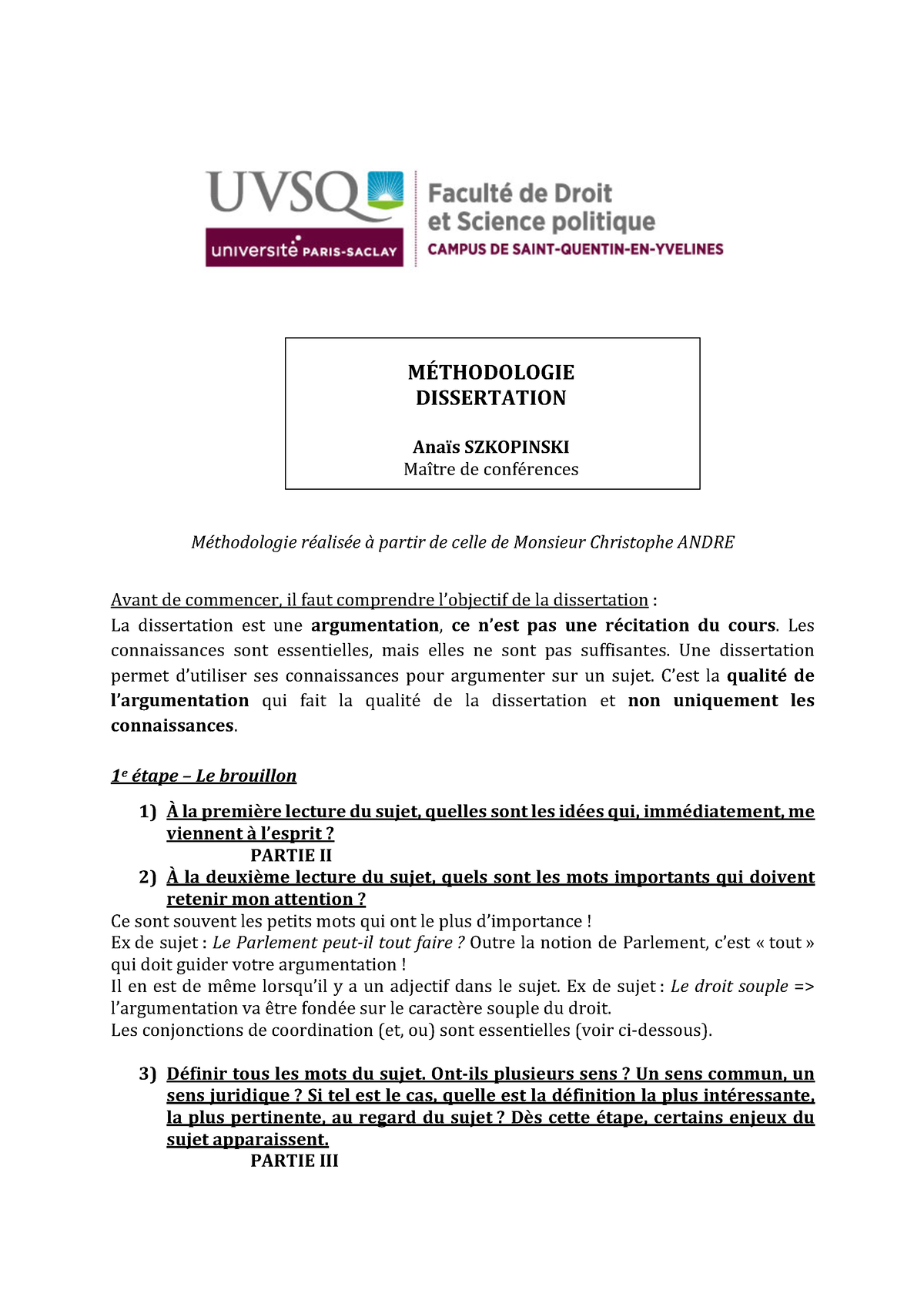 comment faire l'introduction d'une dissertation en droit