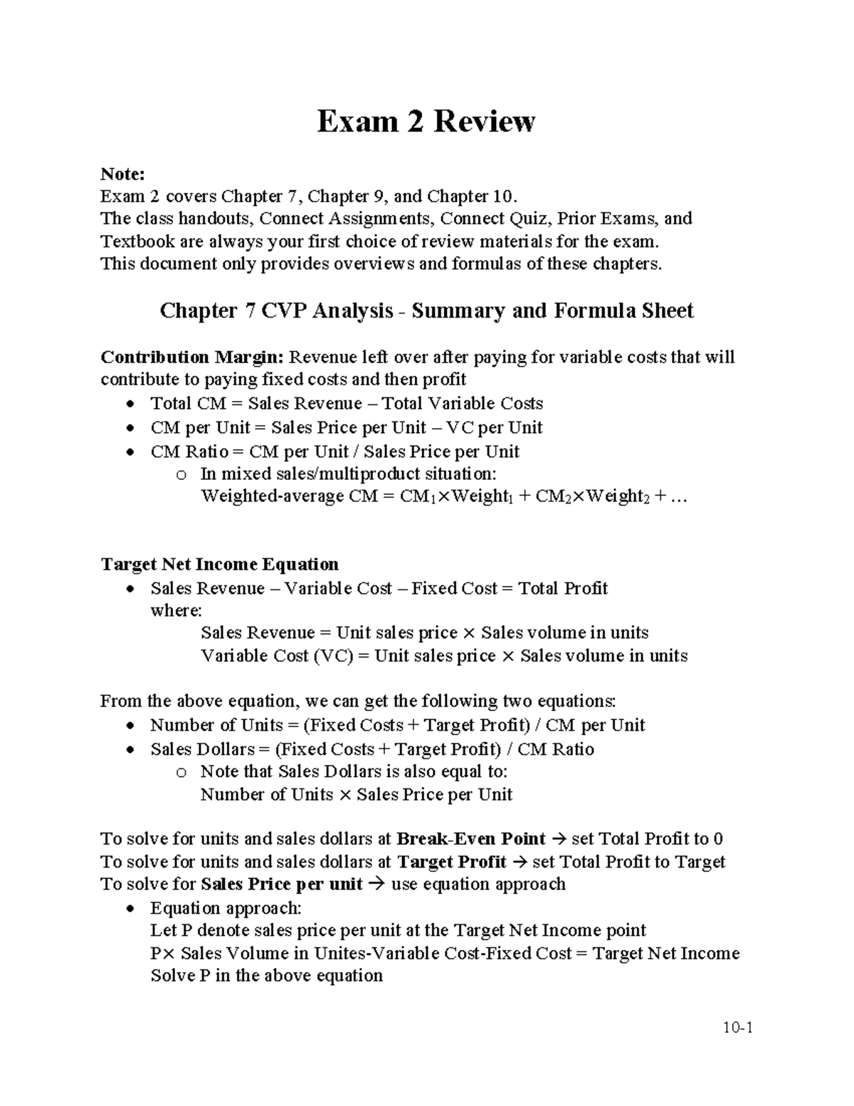 Exam 2 Review - sdfnslfnslkfnslkfns - Exam 2 Review Note: Exam 2 covers ...