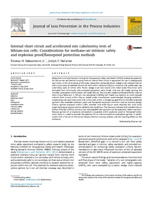 Methods for Testing and Analyzing Lithium-Ion Battery Cells Intended ...