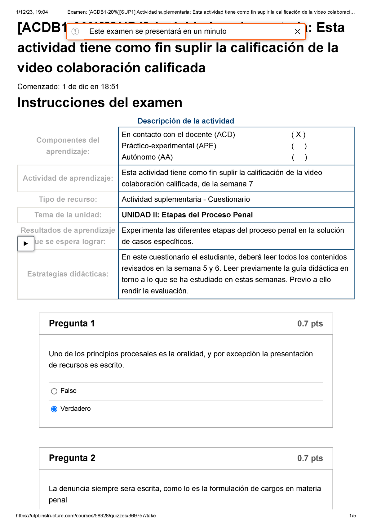 Examen Acdb Sup Actividad Suplementaria Esta Actividad Tiene Como Fin Suplir La Studocu