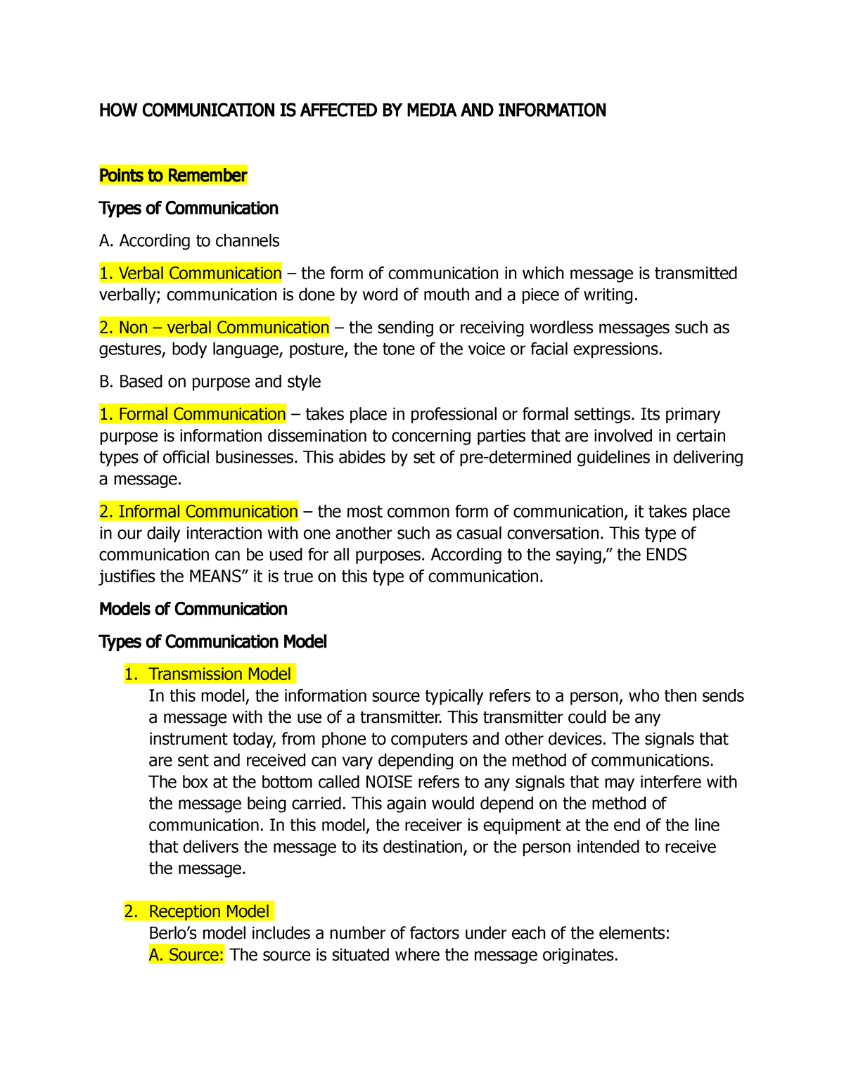 essay about how communication is influenced by media and information