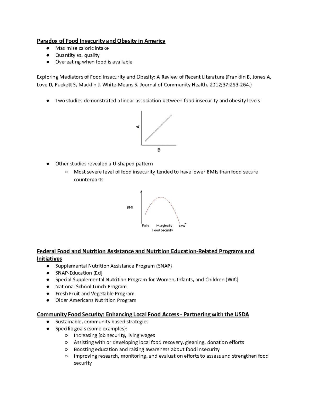 FSN 401 Notes Updated 16-25 - Paradox of Food Insecurity and Obesity in ...