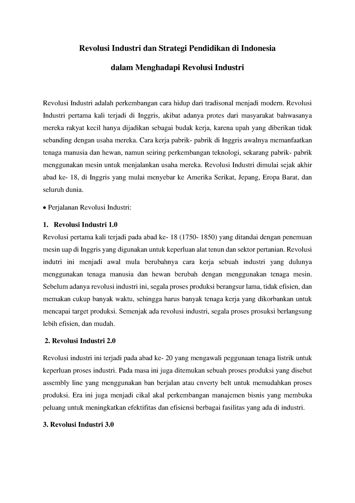 Revolusi Industri Dan Strategi Pendidikan Di Indonesia Dalam Menghadapi ...