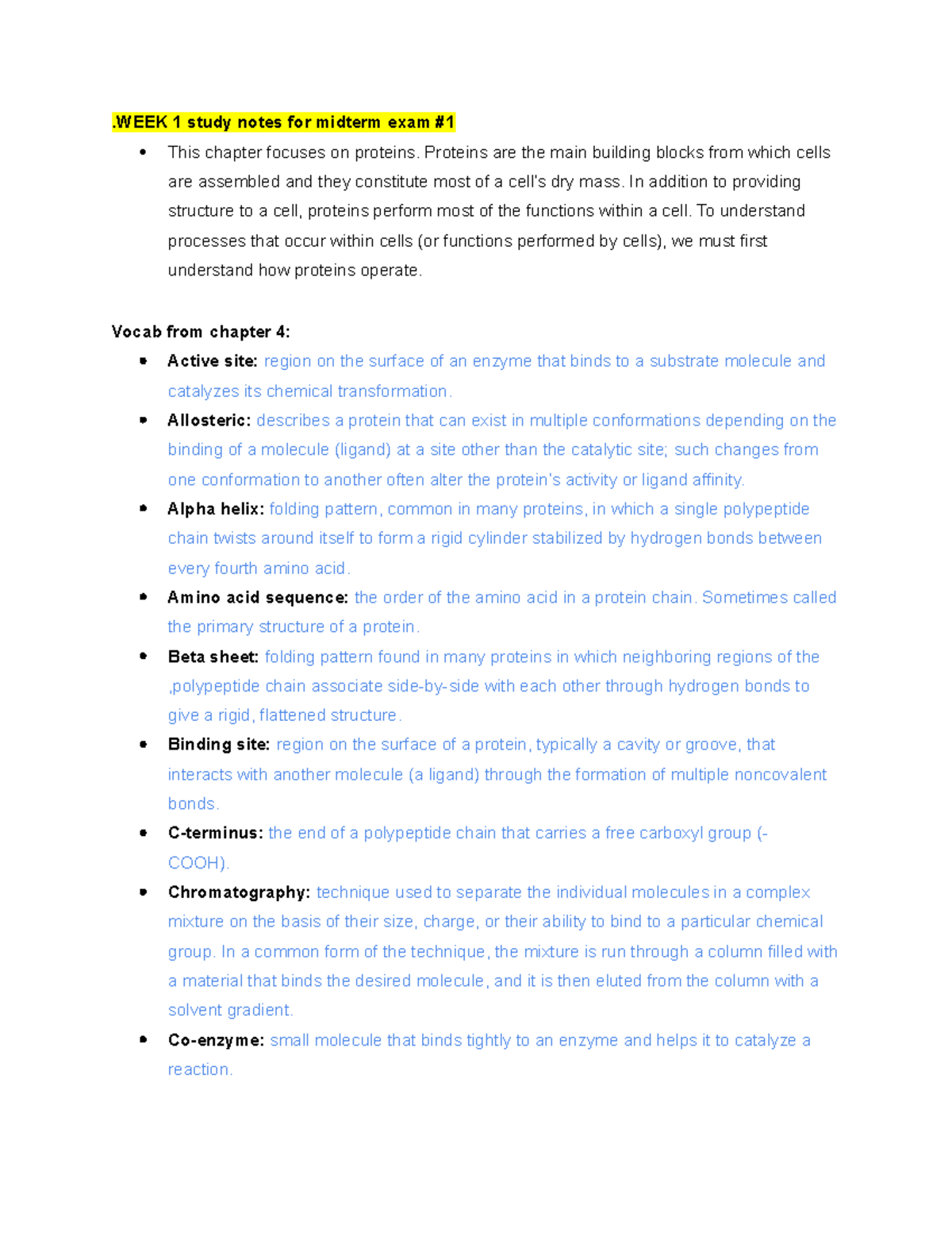 Midterm 1 Study Guide - .WEEK 1 Study Notes For Midterm Exam # This ...