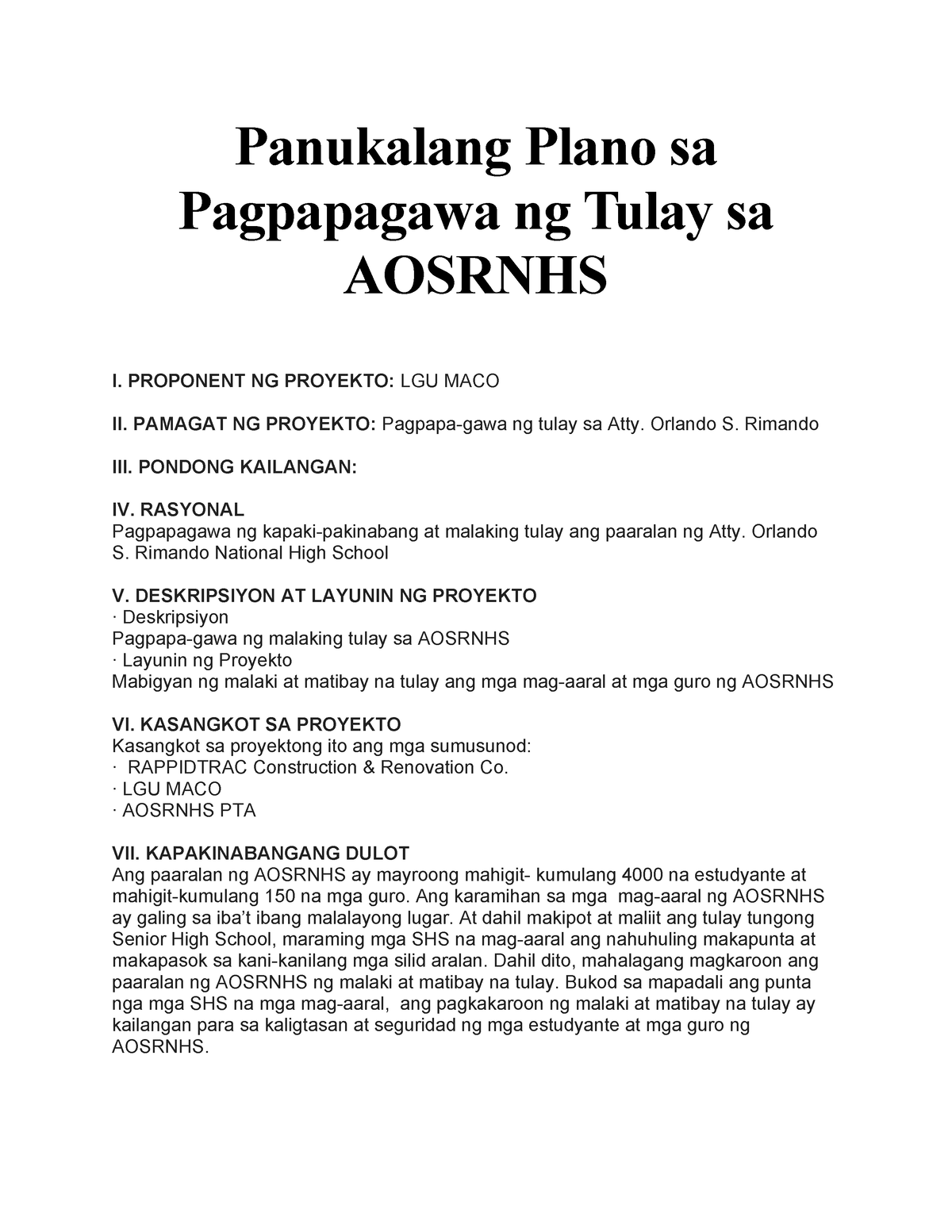 Project Proposal - good morning po Ma'am Sheila and the same thing ...