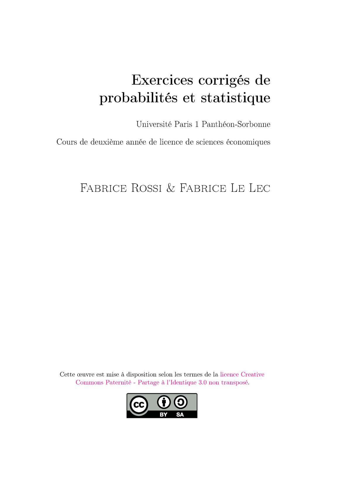 Exercices Corriges De Probabilites Et Statistique - Exercices Corrigés ...