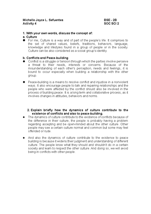 C. Peace AND Development - PEACE AND DEVELOPMENT Soc Sci 2: Peace and ...