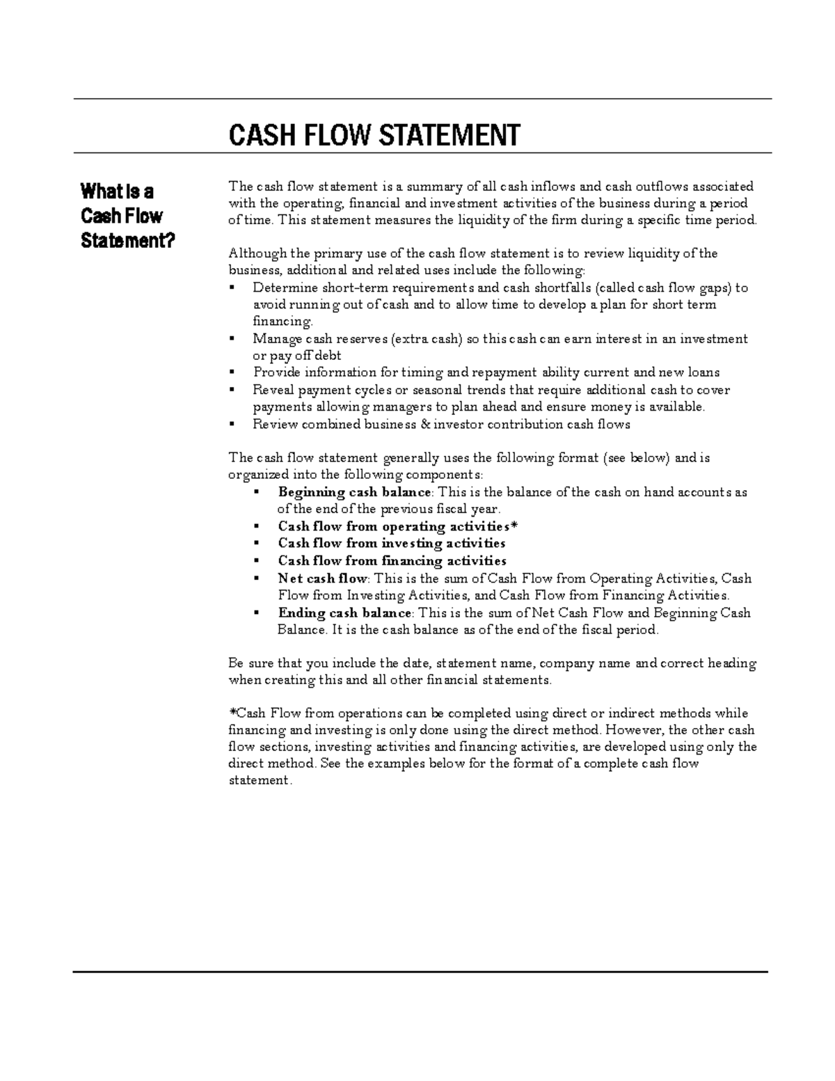 research paper about cash flow