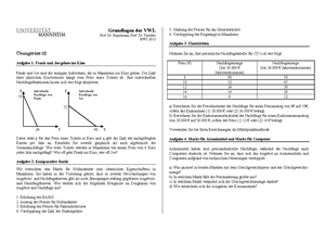 VWL Übung 1-5 - Übung 1- 5 - Grundlagen Der Volkswirtschaftslehre - Studocu