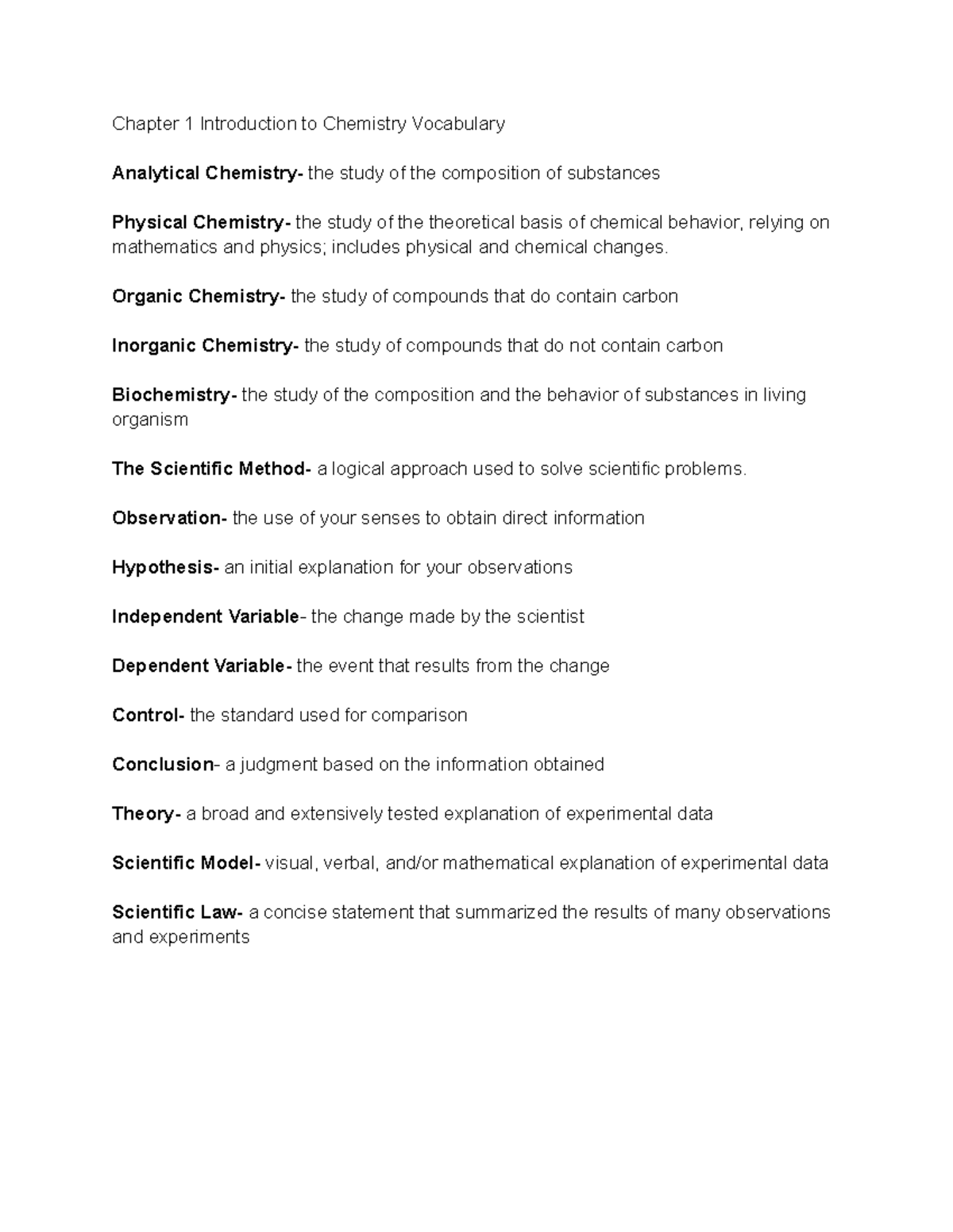 Introduction To Chemistry Answer Key