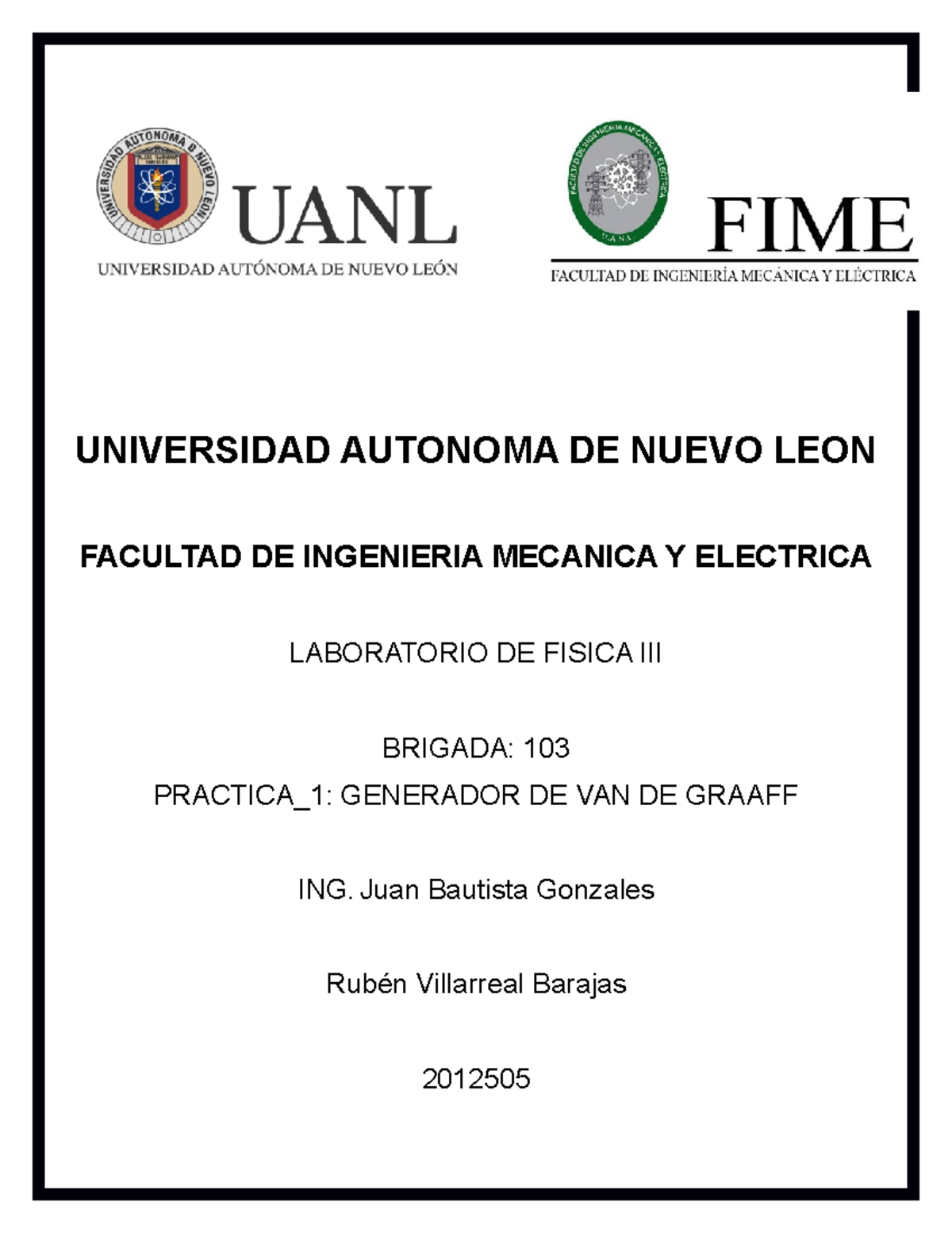 Lab Fisica III-Practica 1-2012 505 - UNIVERSIDAD AUTONOMA DE NUEVO LEON ...