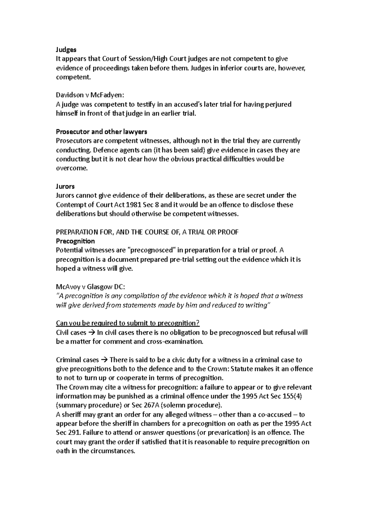 Week 10 - Lecture notes 10 - Judges It appears that Court of Session ...