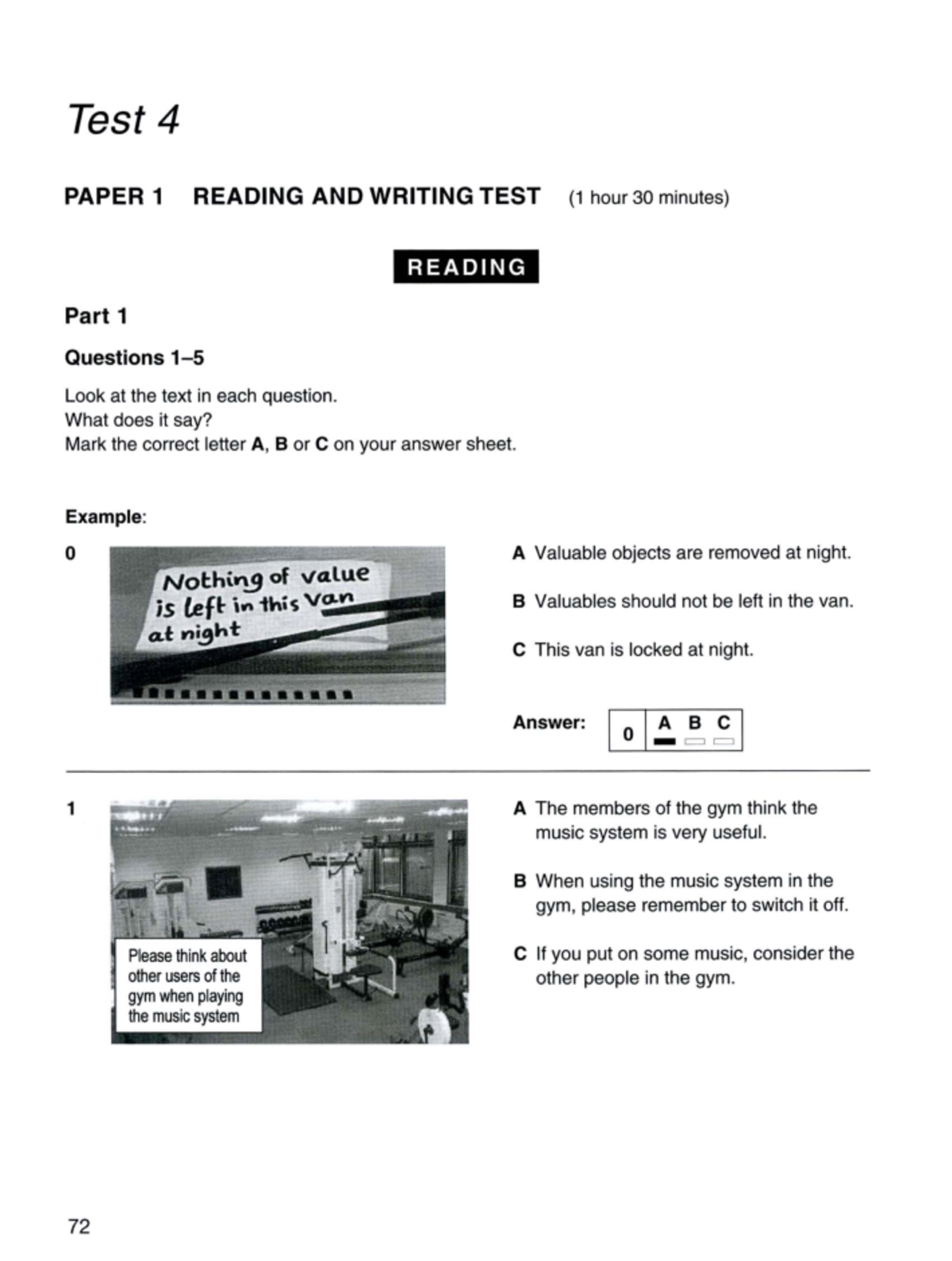 Cambridge Preliminary English Test 6 Book2 Test 4 PAPER 1 READING AND