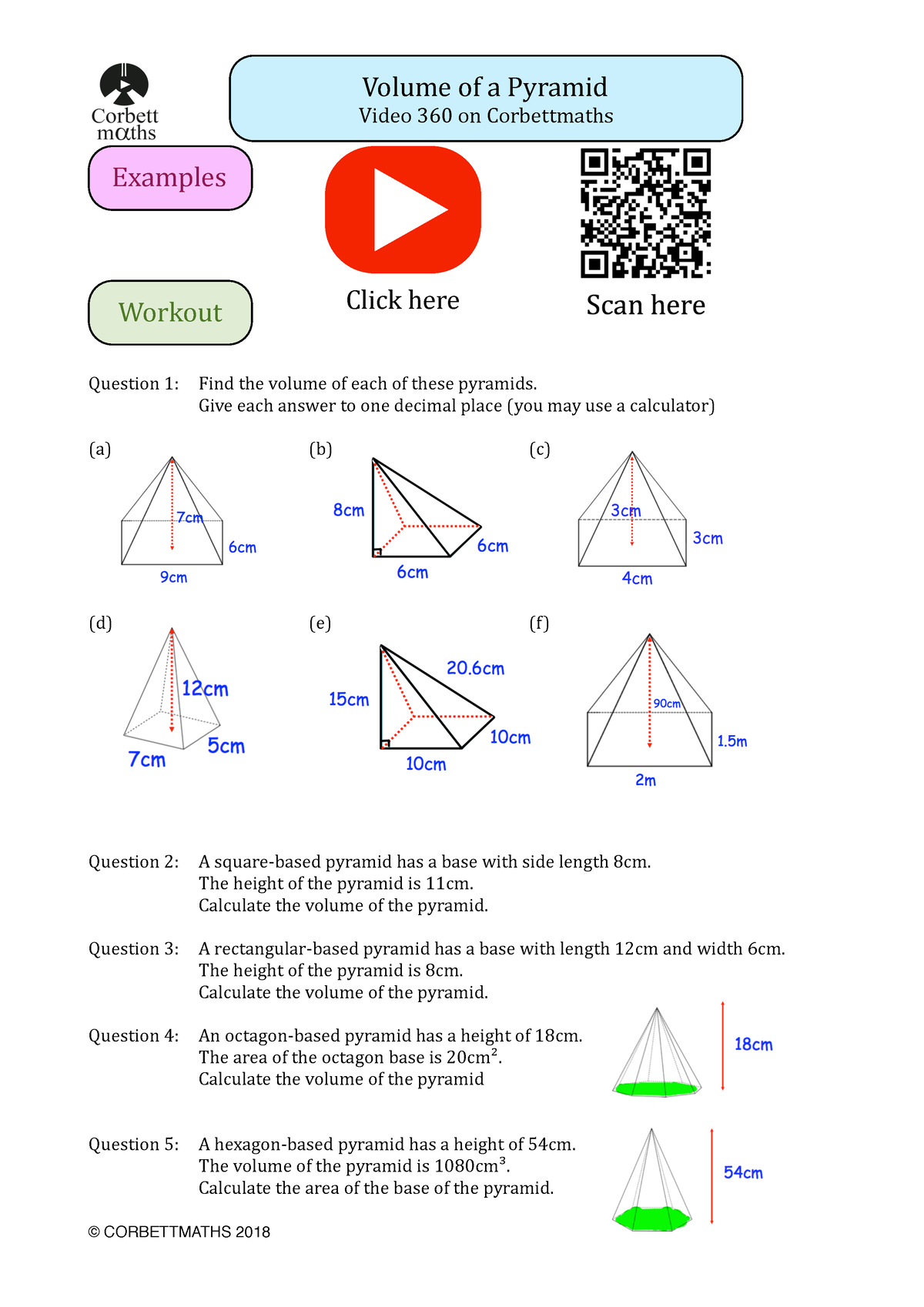 Volume Of A Pyramid Pdf - N/a - ! Volume Of A Pyramid Video 360 On ...