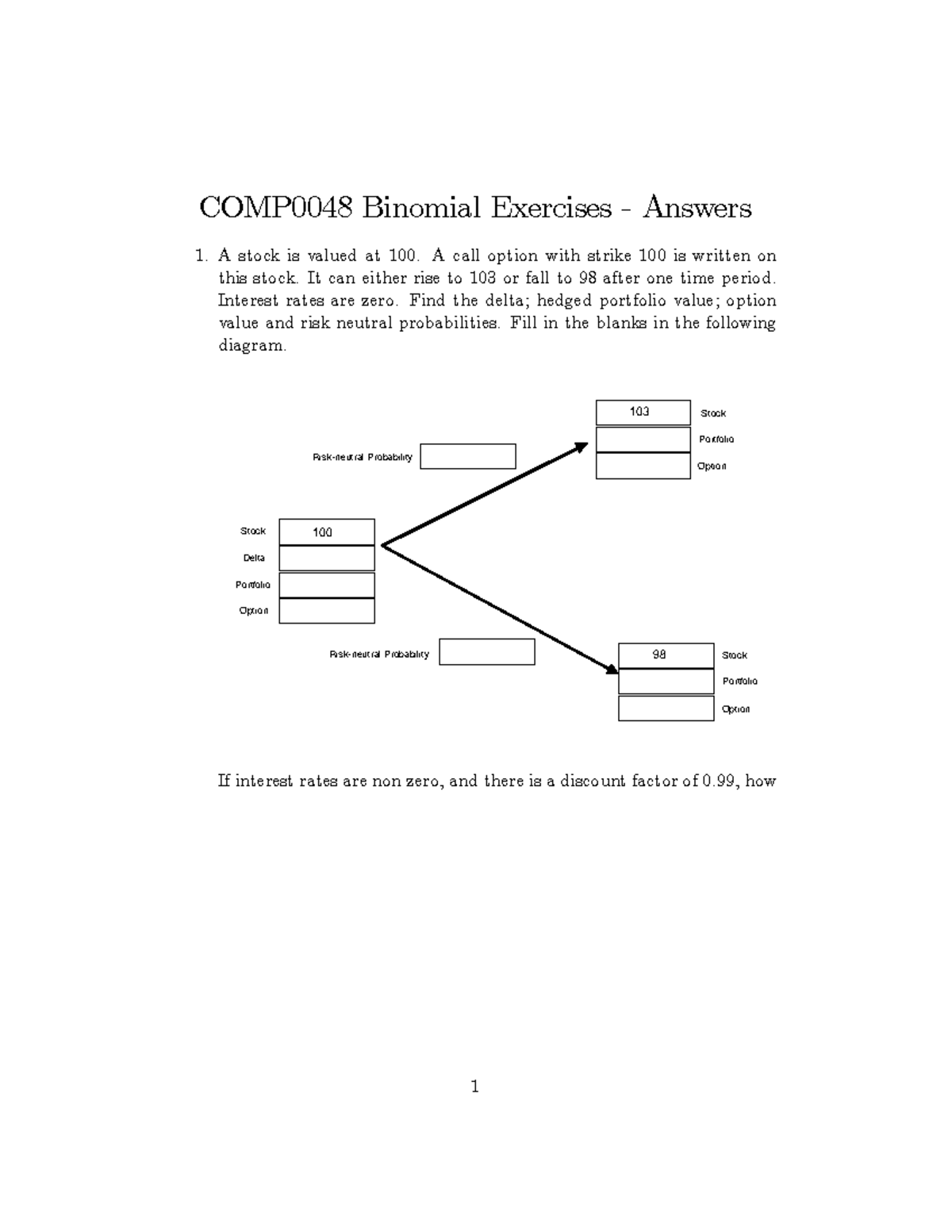 Binomial Exercises 2023 Solutions - COMP0048 Binomial Exercises ...