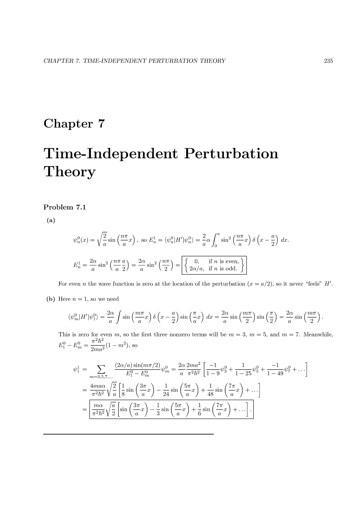 EP455 Study Material 235 - CHAPTER 7. TIME-INDEPENDENT PERTURBATION ...