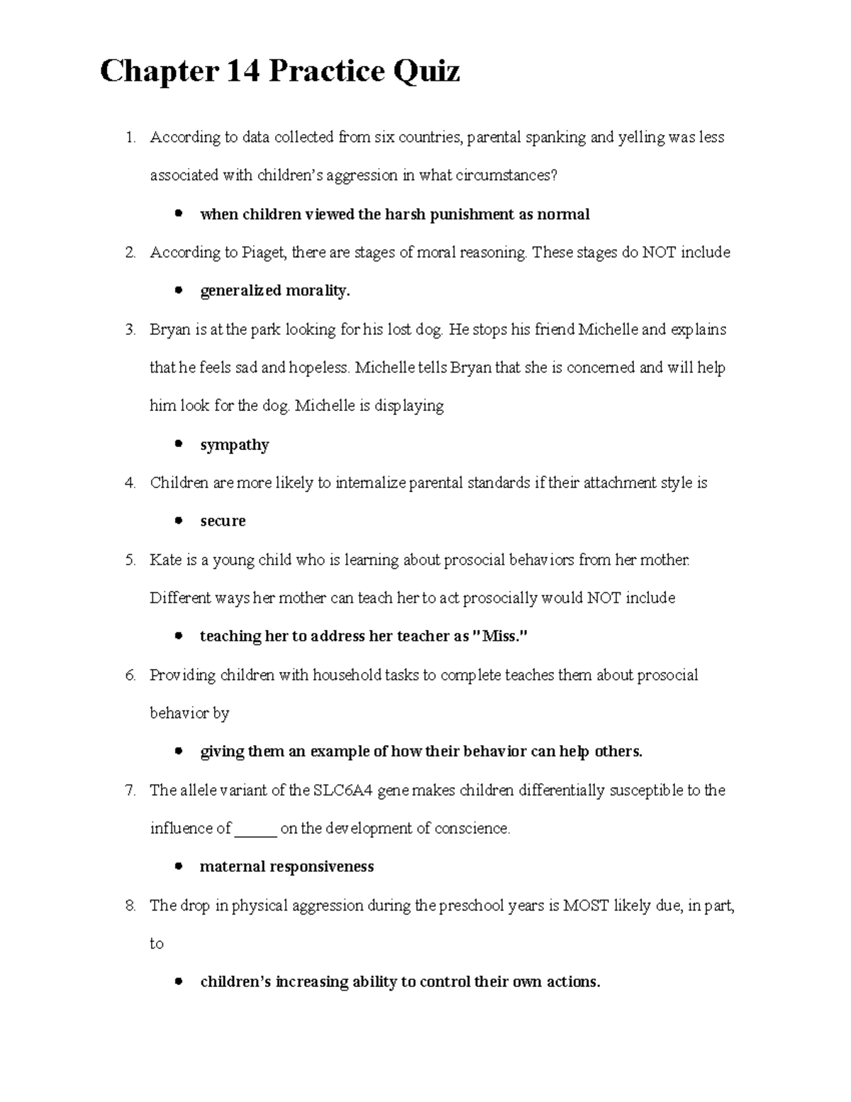 Chapter 14 Practice Quiz - Chapter 14 Practice Quiz According to data ...
