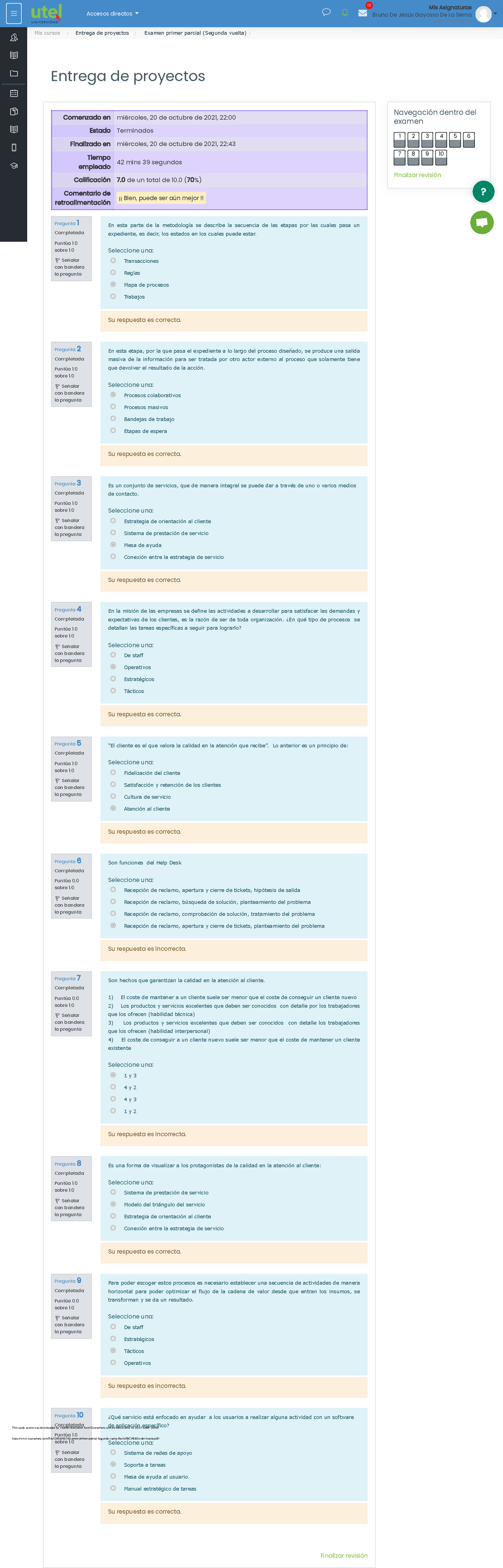 Examen Primer Parcial Segunda Vuelta Revisi N Del Intento - Entrega De ...