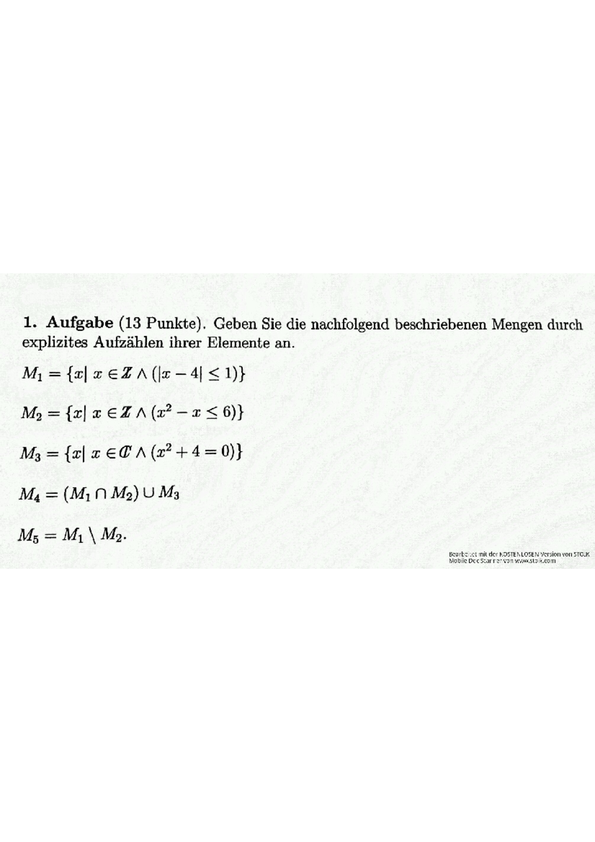 Mathe Klausur - Mathematik 1 - Studocu