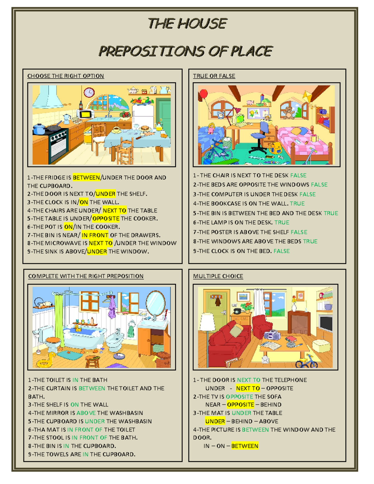 The-house-prepositions-of-place compress - THE HOUSE THE HOUSE ...