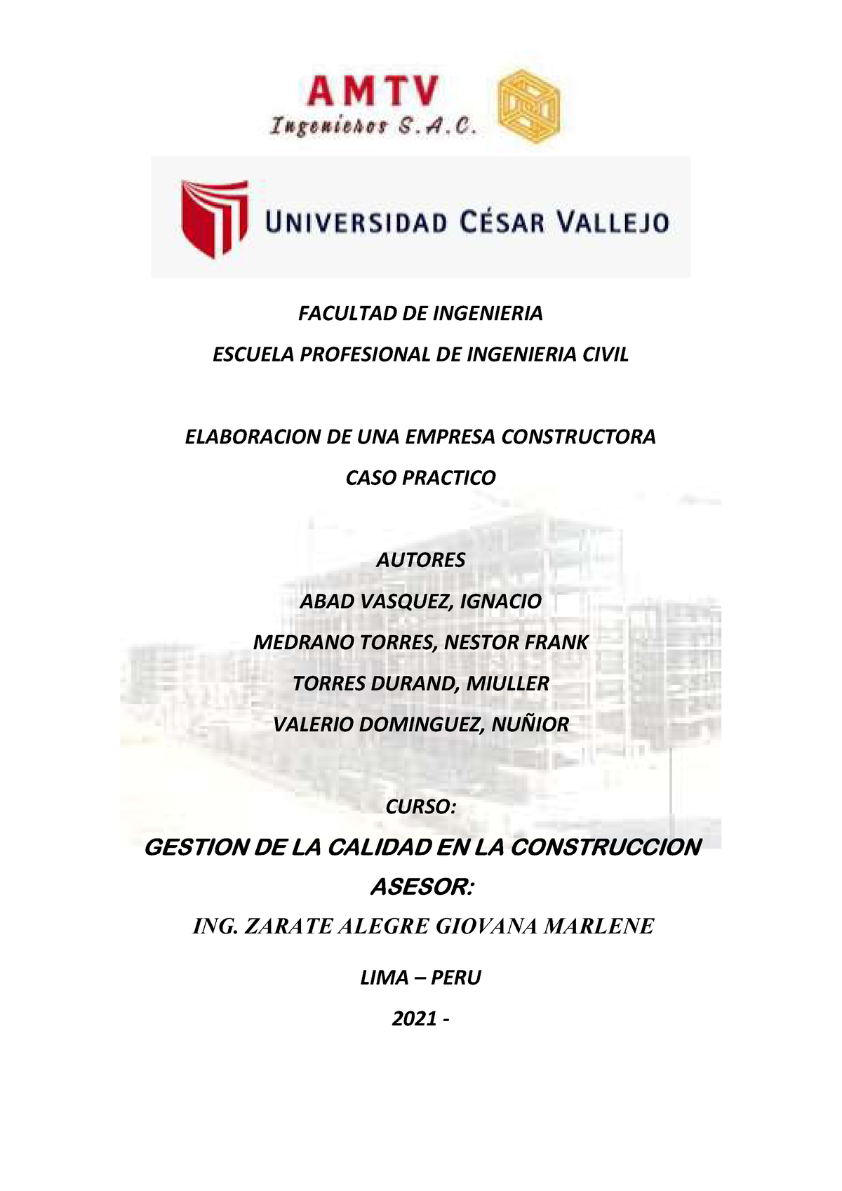 CASO Practico Gestion DE LA Calidad-TOC Modelo - FACULTAD DE INGENIERIA ...