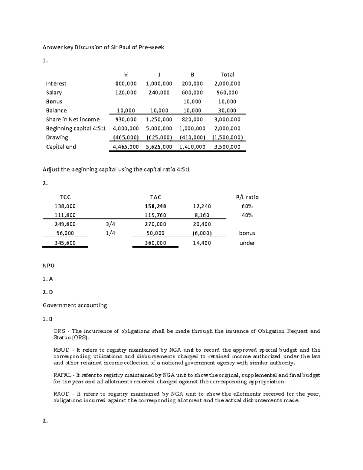 IcareAFARPart 1 AK IcareAFARPart 1 AK Answer key Discussion of Sir Paul of Preweek M J