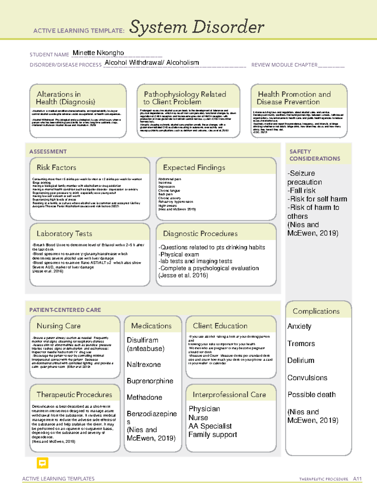 WK4 ALT; Systems disorder - ACTIVE LEARNING TEMPLATES THERAPEUTIC ...