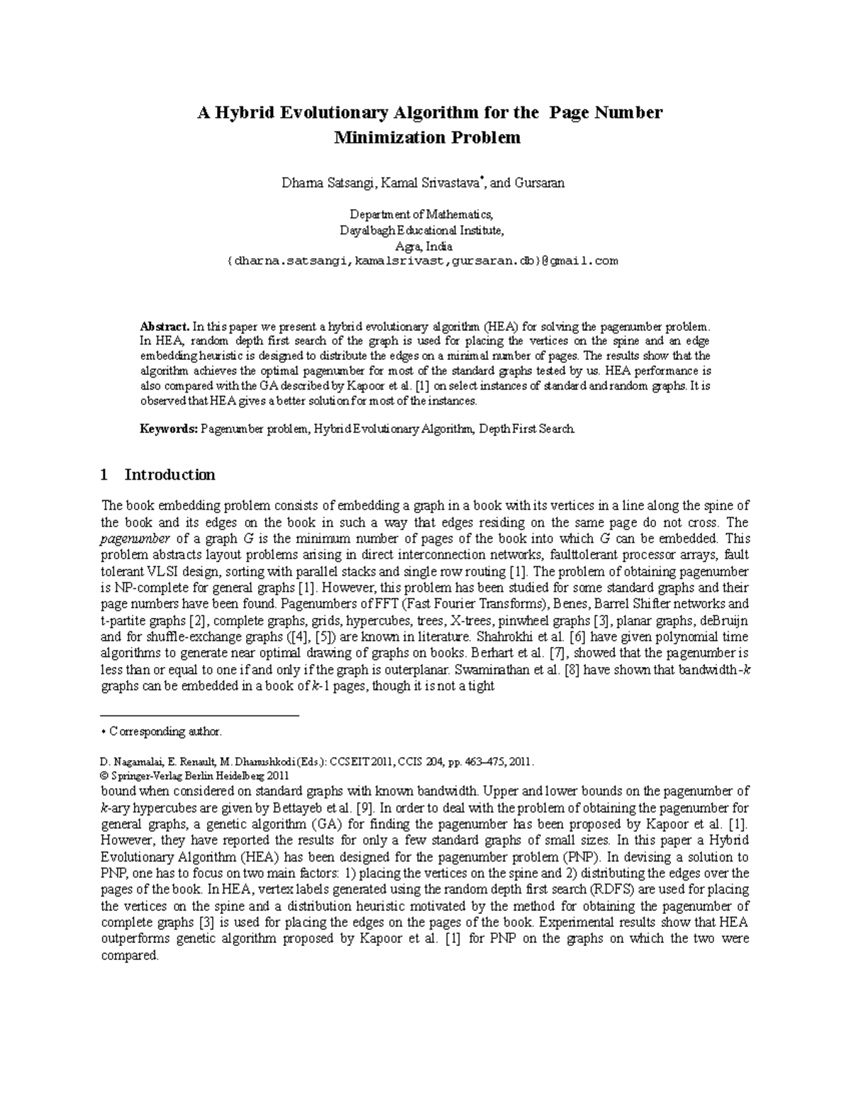A Hybrid Evolutionary Algorithm for the Page Number Minimization ...
