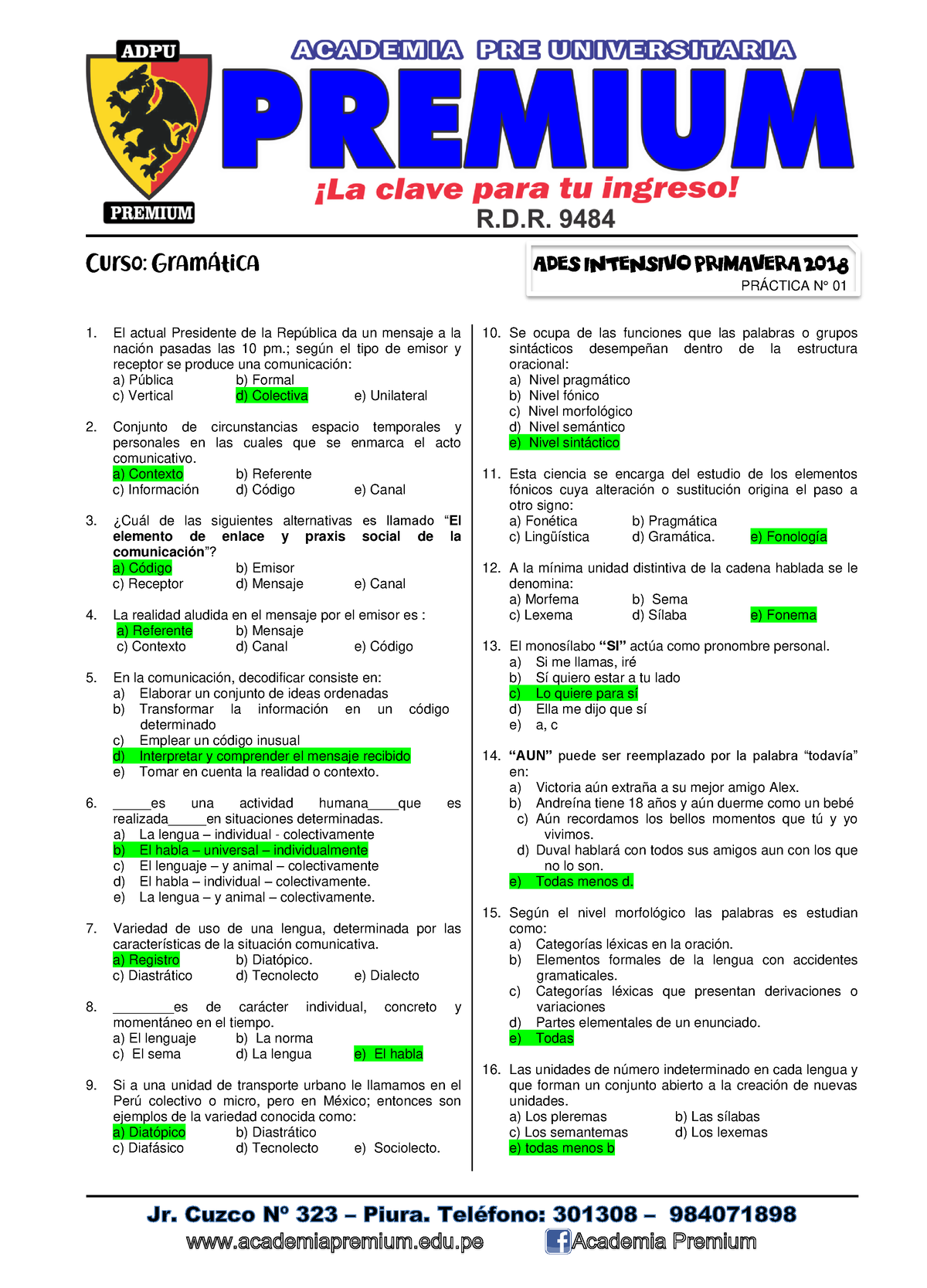 Test-de-gramatica Compress - Curso: Gram·tica ADES INTENSIVO PRIMAVERA ...