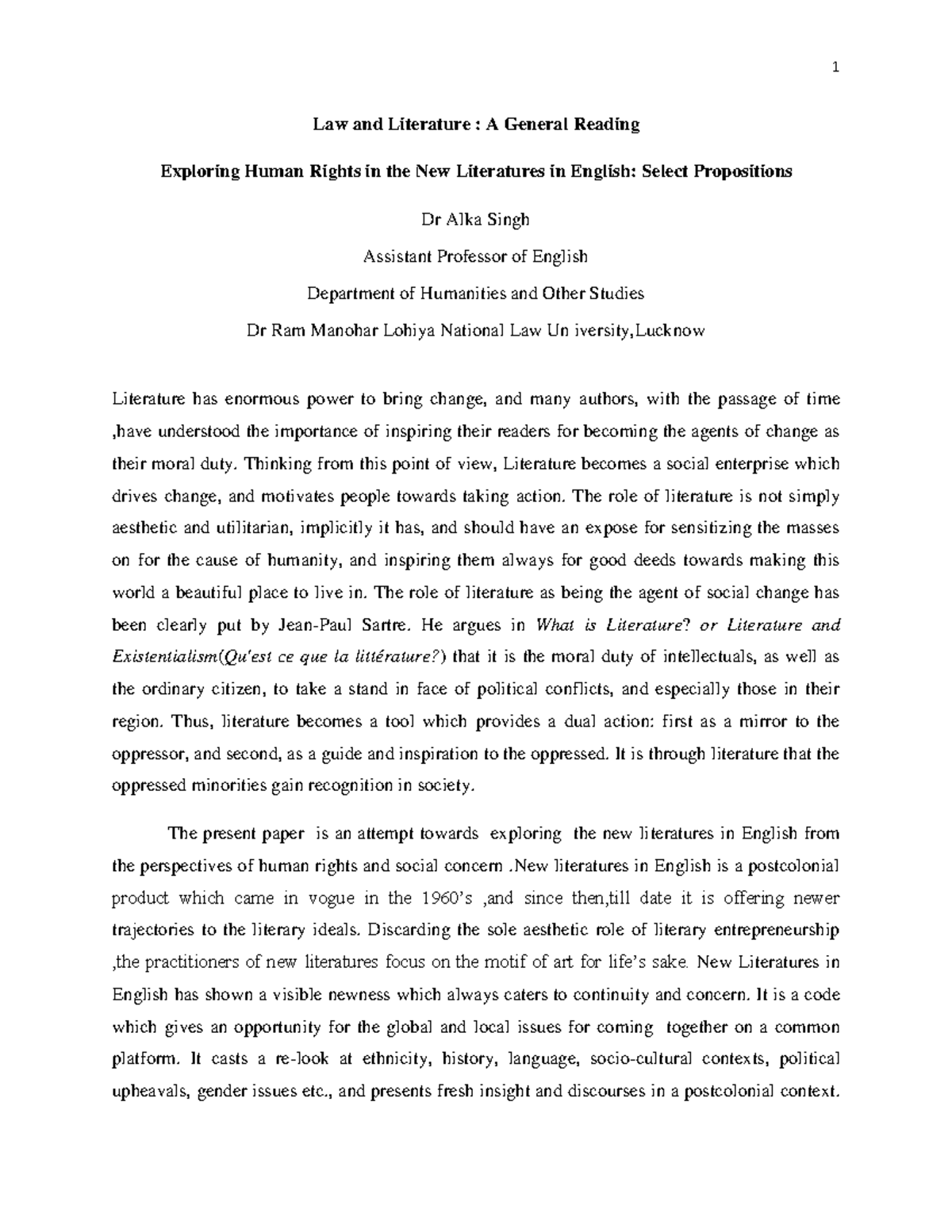 Law and Literature A General Reading Law and Literature A General