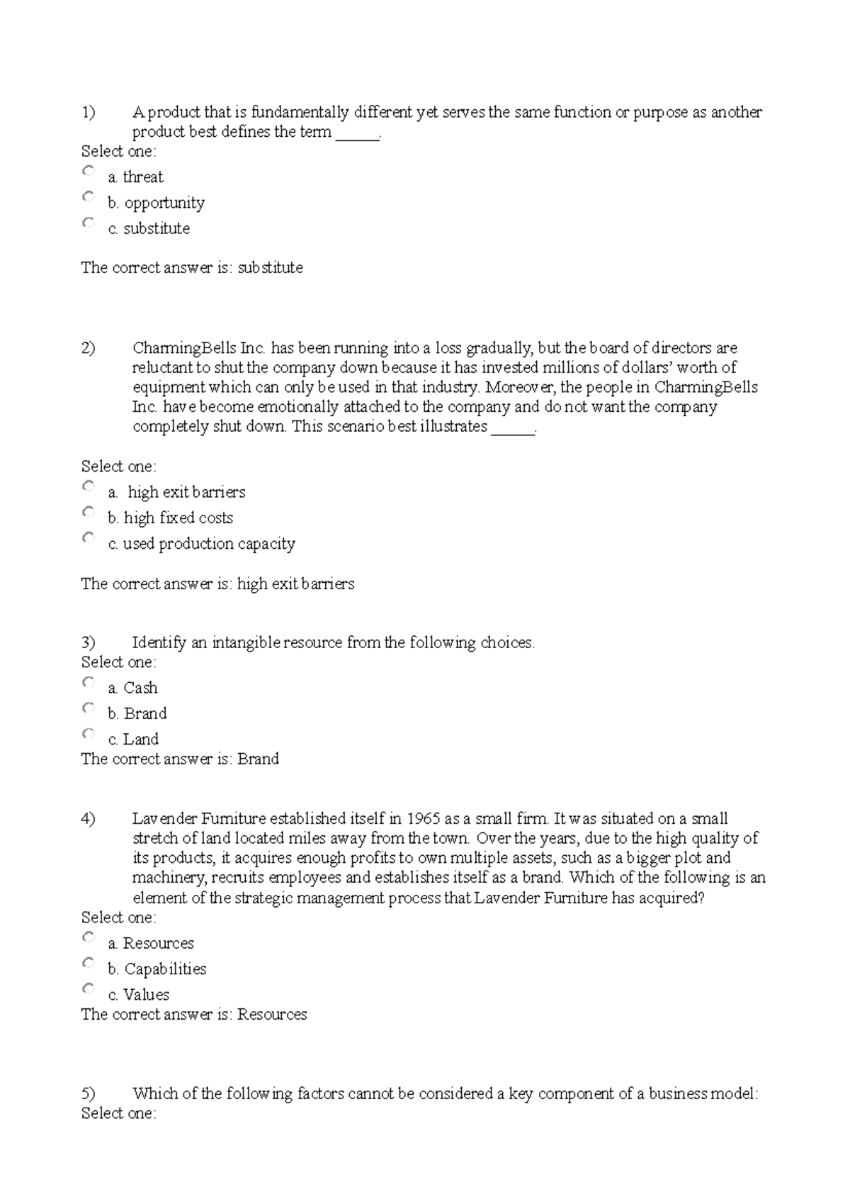 MOC mid-term-Multiple choice questions-2021 - A product that is ...