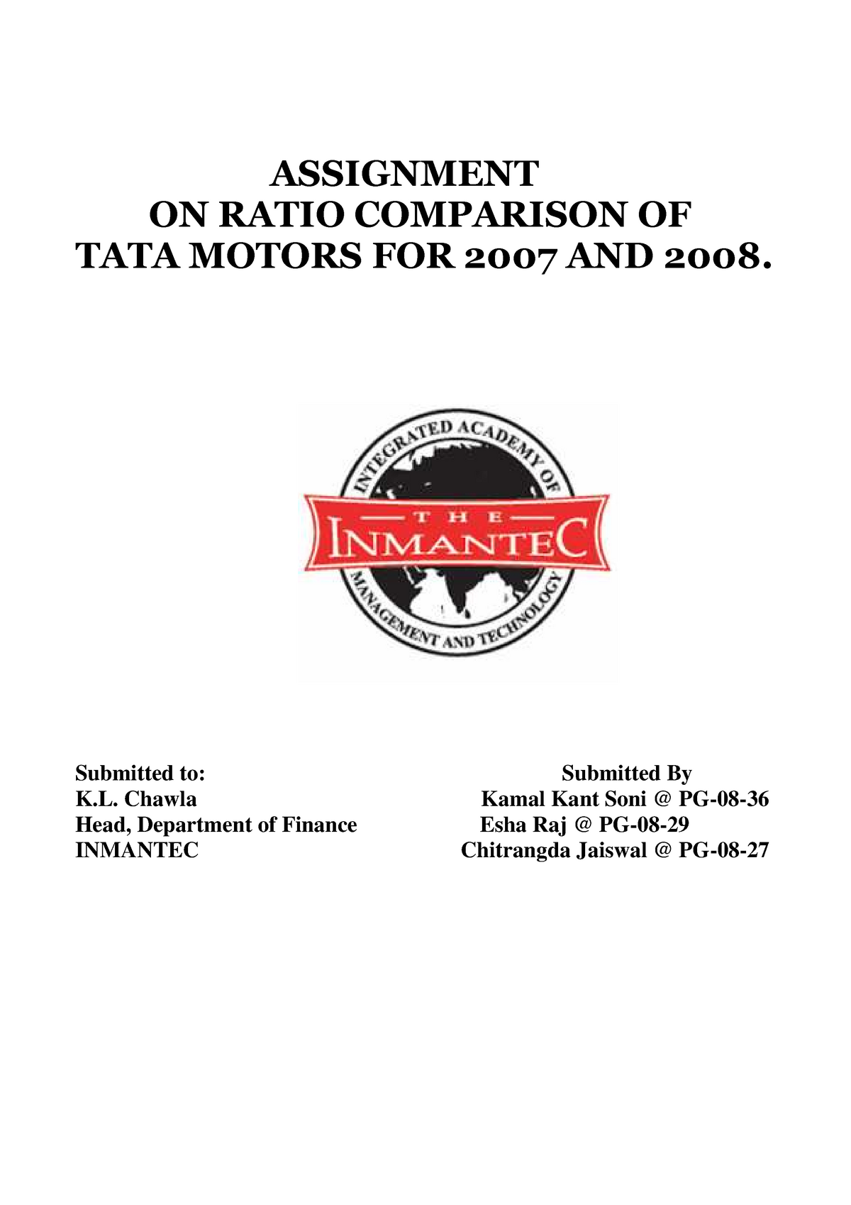 literature review on ratio analysis of tata motors