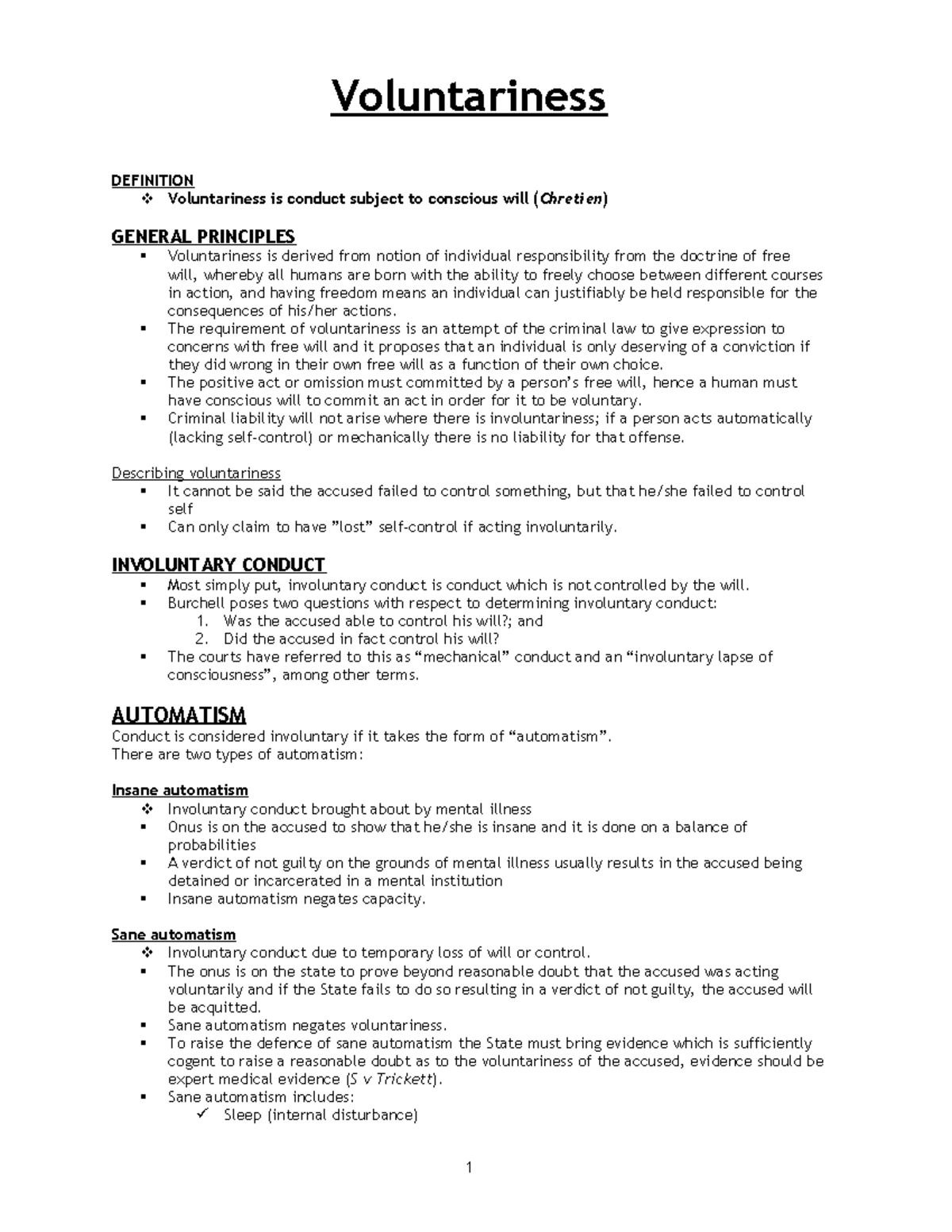 03CR - Voluntariness - notes - Voluntariness DEFINITION Voluntariness ...