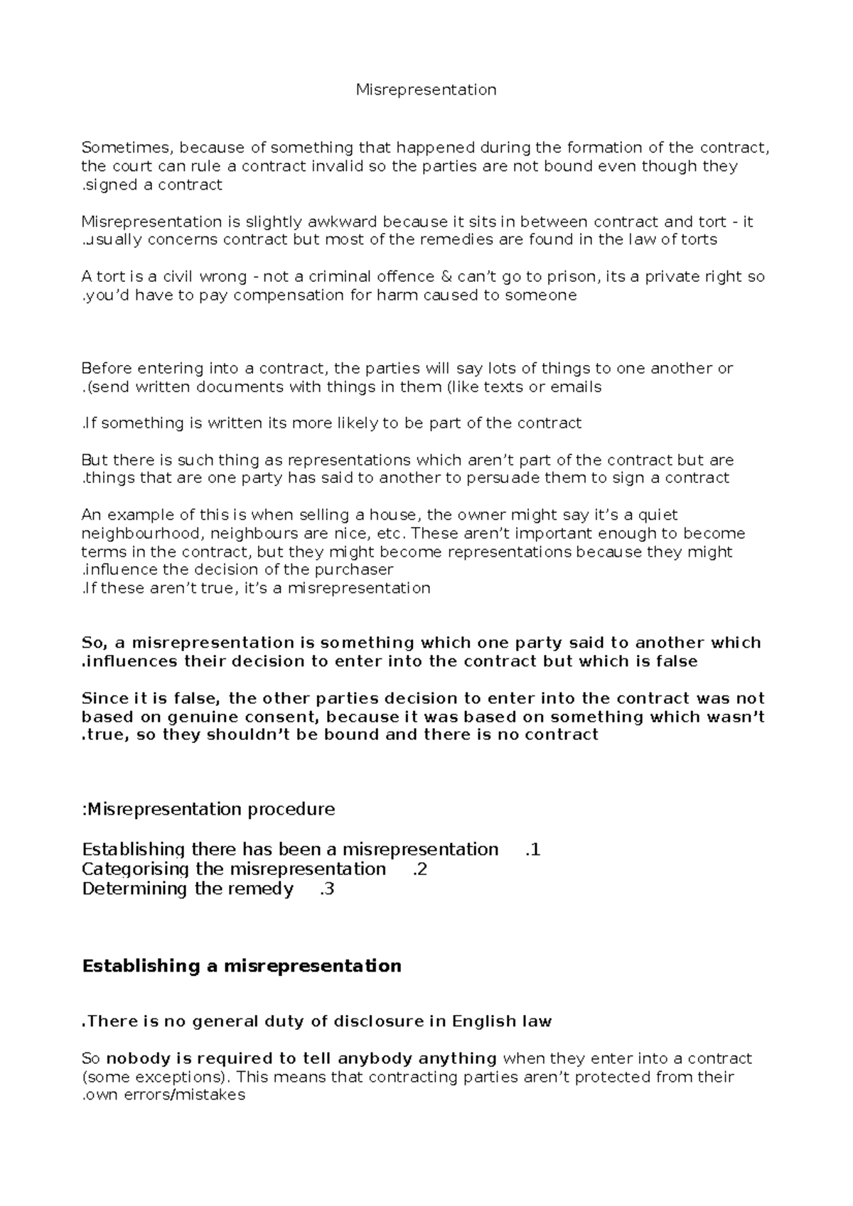 Misrepresentation word Misrepresentation Sometimes, because of